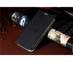 Flip obal černý, vzor: dřevo (Samsung S4 mini)